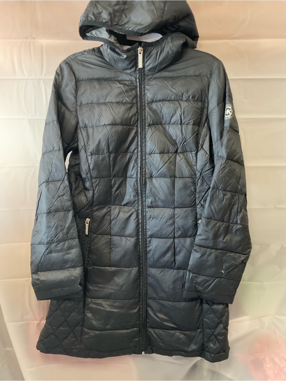 Michael Kors Black Quilted Hooded Puffer Coat